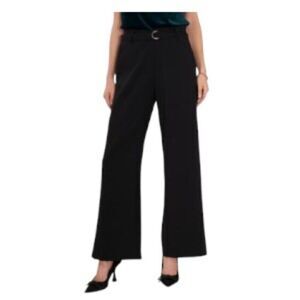 Vince Camuto Belted Straight-Leg Flare Pants in  Rich Black 6 (Note on Newness)